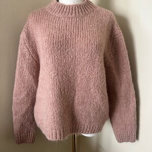 Zara Soft Blush Crew Neck Sweater